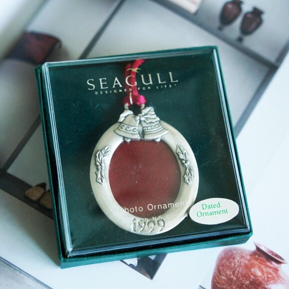 Vintage Seagull Pewter 1999 Photo Holiday Tree Ornament - Picture 3 of 4